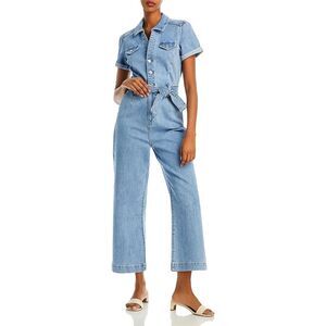Paige Womens Anessa Blue Denim Jumpsuit NWT